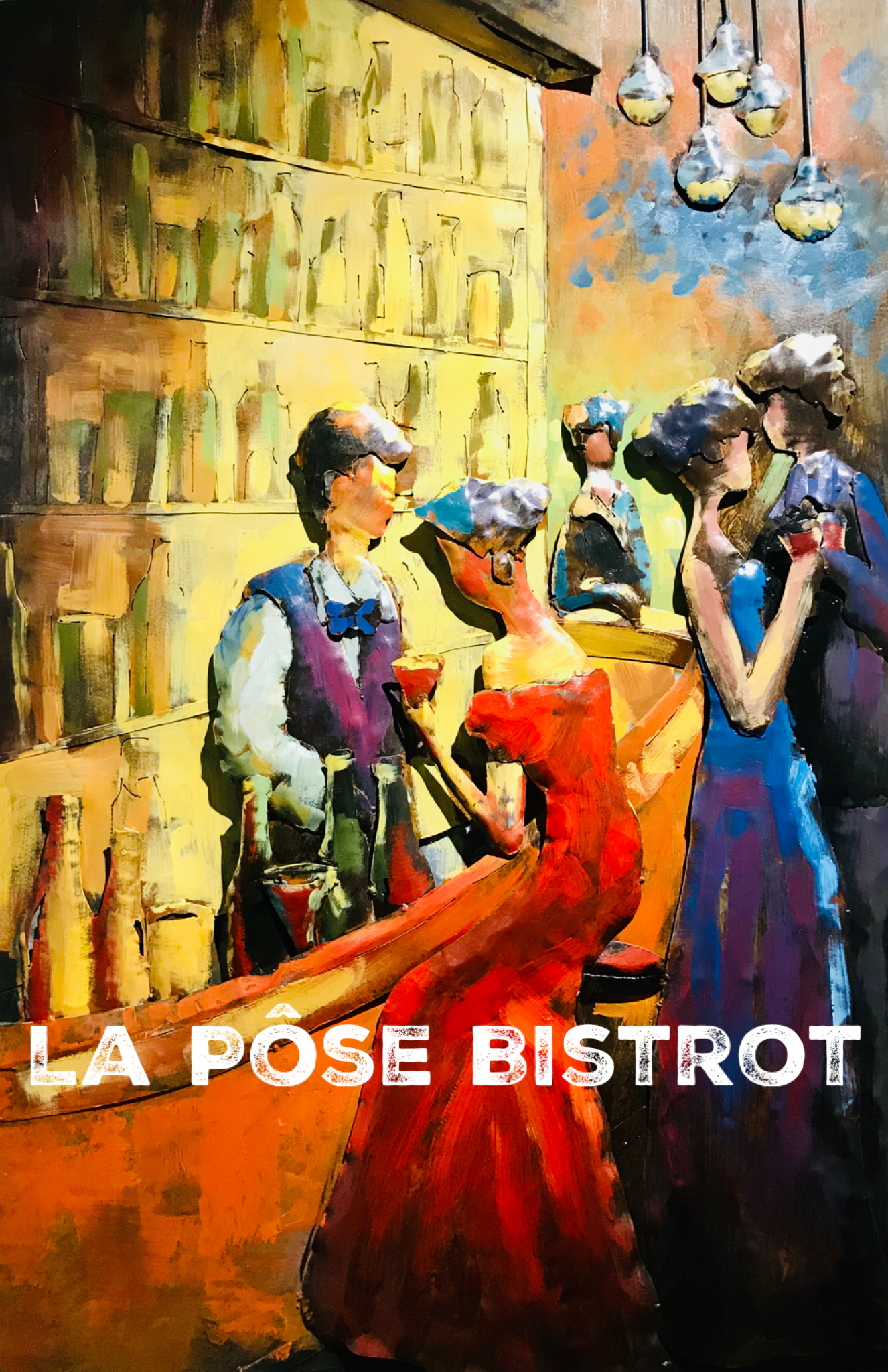 Décoration intérieure La Pôse Bistrot Aigues-Mortes — tableau rétro ambiance bistrot convivial route de Nîmes